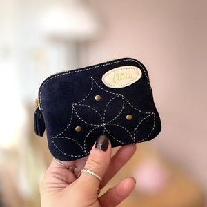 Women's mini leather wallet, card case, coin purse | Made in France