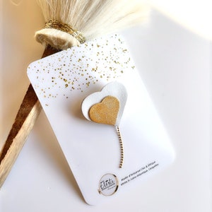 Genuine gold leather heart brooch, customizable pin, sample gift, elegant women's jewelry