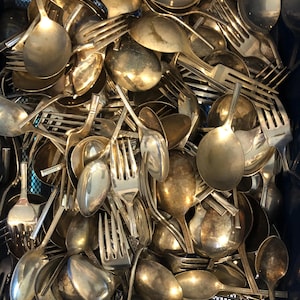 Vintage Silver-Plated Silverware Ends: Cut Spoons & Forks for Crafting