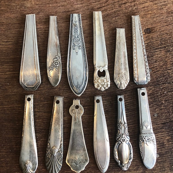 Zilverwerk handgrepen, lepel uiteinden, lege lepels, lepel ringen, vintage lepels, bulk zilveren lepels, rustieke zilveren lepels, lepels voor sieraden