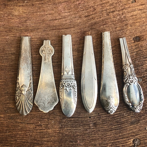 Spoon Handles Silverware Ends DIY Craft Silver Spoon Vintage Gift Spoon End with Hole for Crafting Pendants Unique Craft Supply Handle spoon