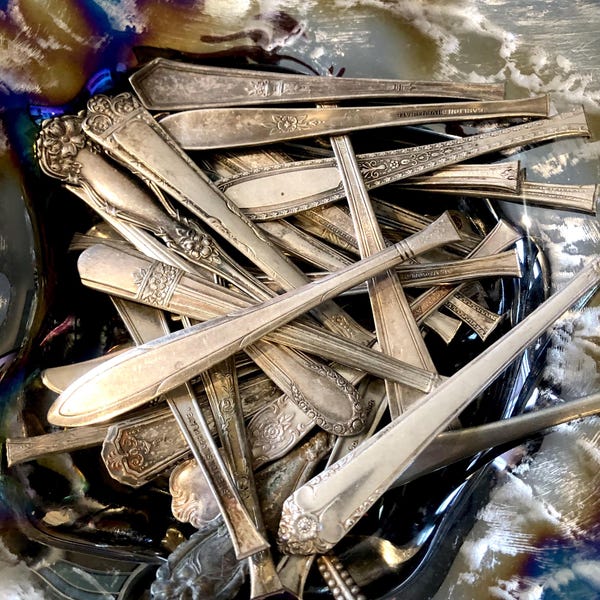 Vintage Silver Plated Spoon Handles for Jewelry Making, Craft Supplies