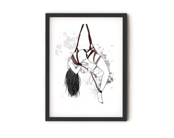 Shibari Study - roetvlekafdruk