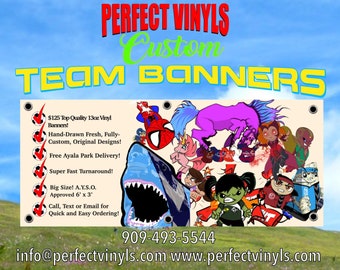 Soccer Banner - Fully Customizable - Personalized Team Sports Banners. Baseball, Football, Soccer.  Fast, original and fresh.  Pancartas