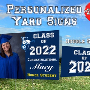 Double-sided Custom Yard Sign for Graduation, Birthday, Baby Announcement.  24&quot; x 18&quot; for Indoor & Outdoor.