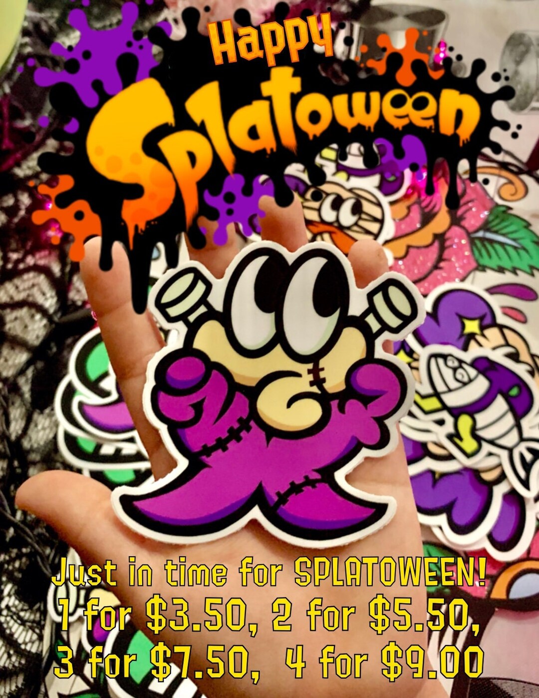 New Splatoween splatoon Halloween Vinyl Stickers Fresh Designs That Are