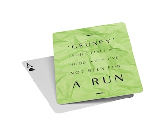 Grunpy My Mood When I've Not Been For A Run Playing Cards Gift for Runners and Joggers, Funny Running Gift, Christmas Gift for Runners
