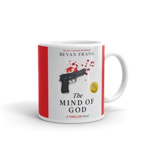The Mind of God Thriller Novel Book Cover White Glossy Coffee Mug