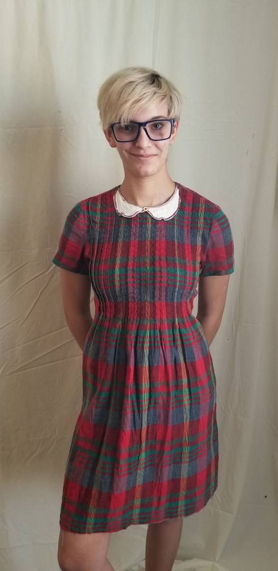 Red/Green Plaid Vintage Dress