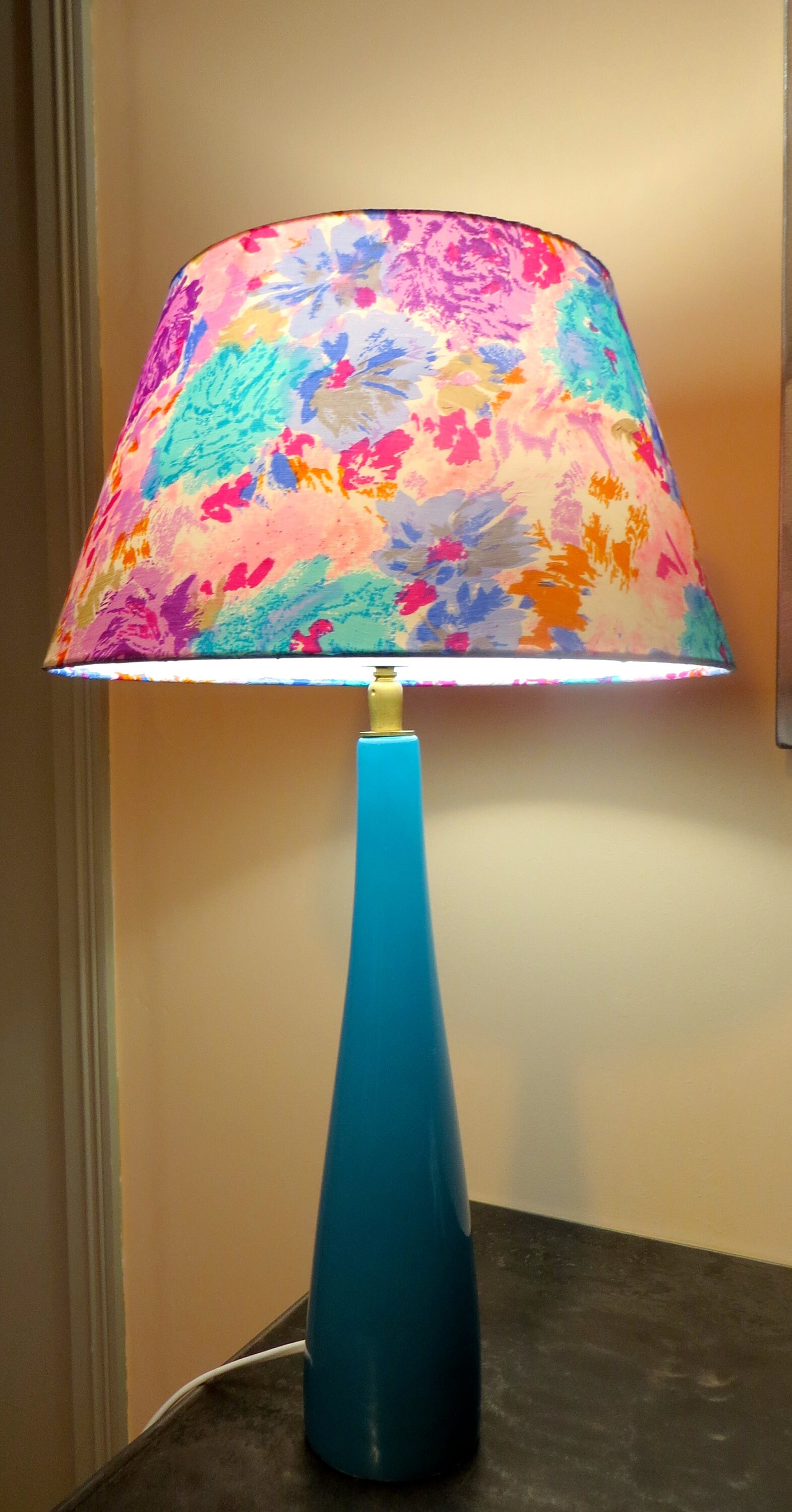 Lampe Pied Kostka, Abat-Jour en Soie