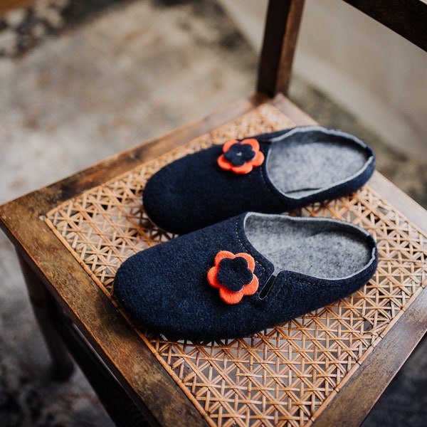 Handmade woollen felt slippers by BAMBOSHE