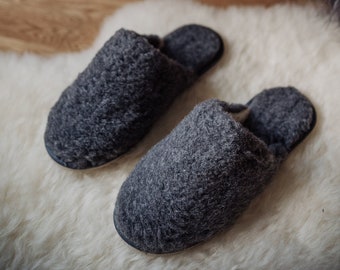 Men's handmade super cosy woollen slippers, wool, ultralight indoor shoes, perfect gif for him