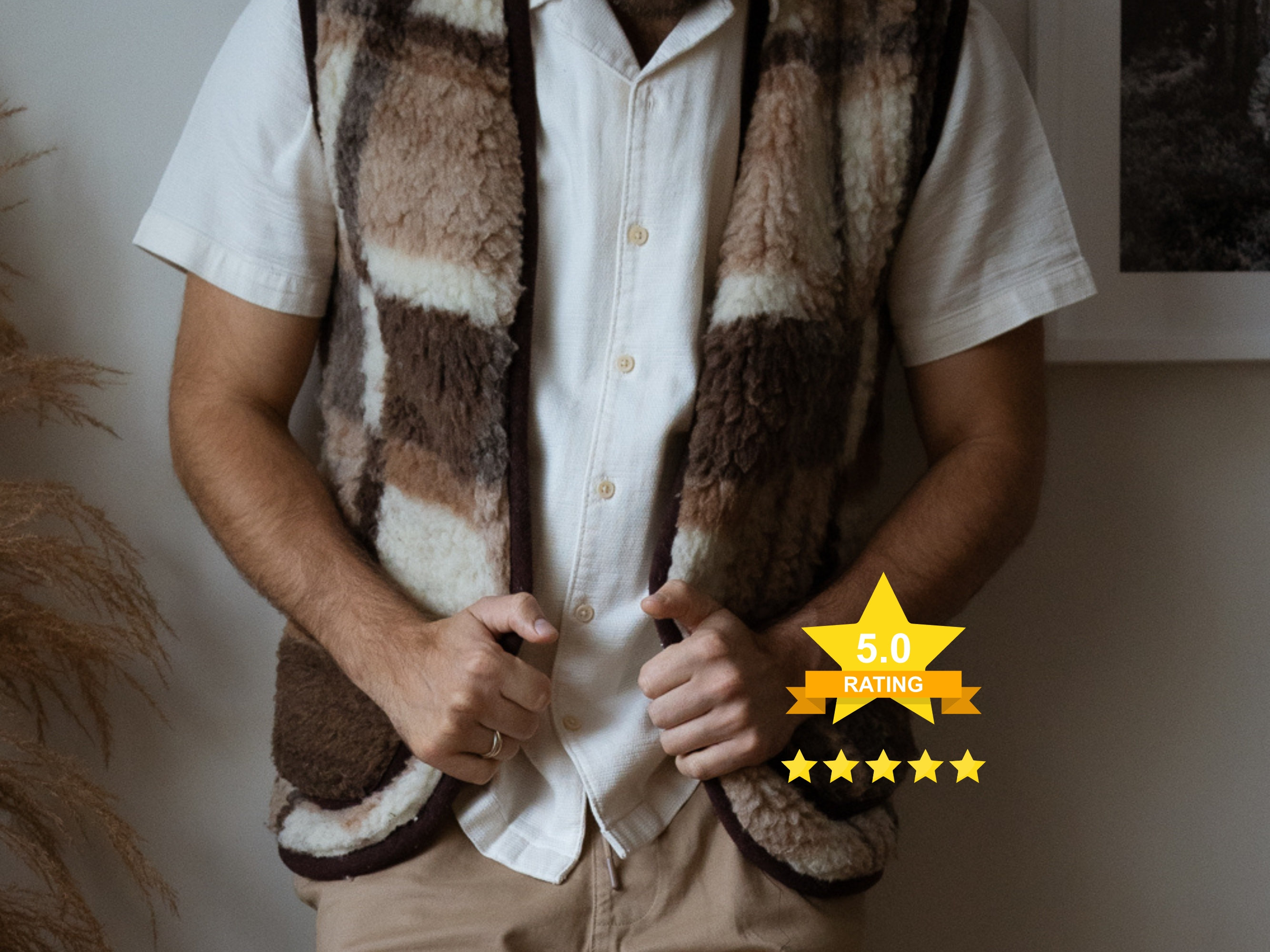 Chaleco de lana para hombre chalecos de invierno lana de cordero muy calida Etsy Mexico
