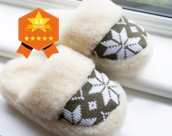 LUCKY DIP wool slippers Norwegian pattern, soft and cosy slippers