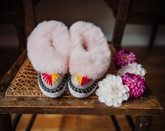 LUCKY DIP OUTLET Girls Kids Sheepskin slippers