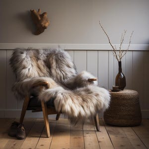 Real Sheepskin throw, XXL icelandic sheepskin rug,