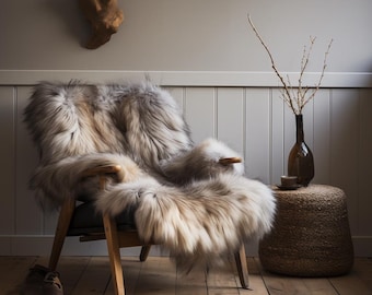 Real Sheepskin throw, XXL icelandic sheepskin rug,
