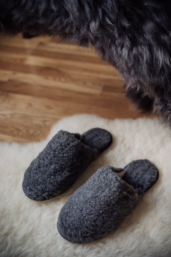 Men's Handmade Super Cosy Woollen Slippers, Wool, Ultralight Indoor Shoes,  Perfect Gif for Him 