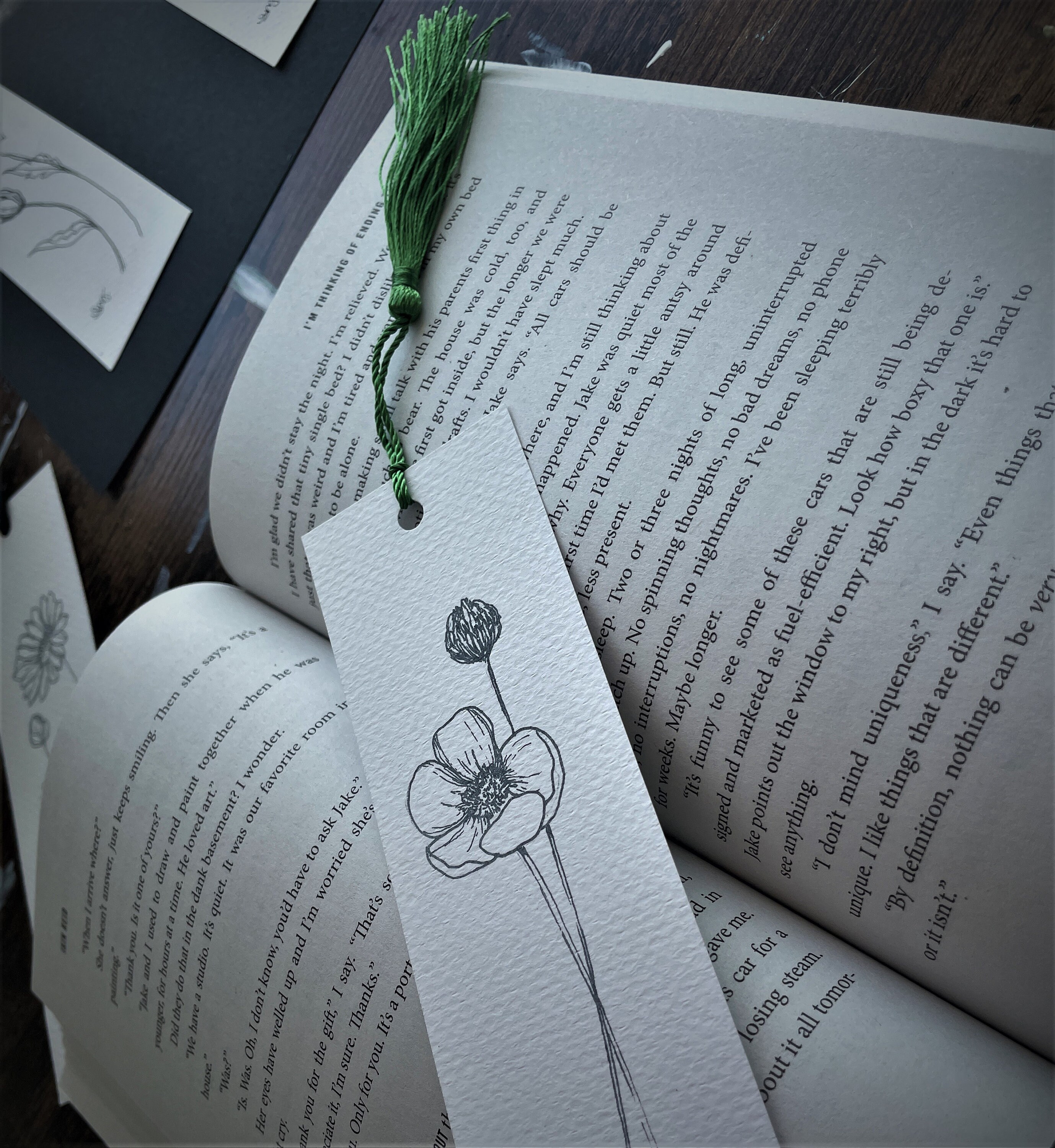 Original handmade pen and ink bookmarks each set hand drawn Etsy