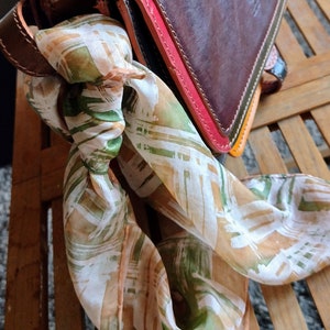 Hand painted batik silk scarf image 1