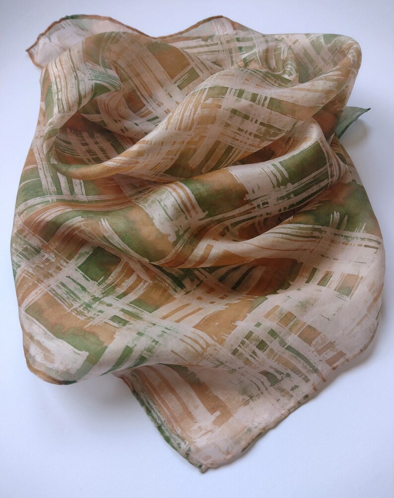 Hand painted batik silk scarf image 3