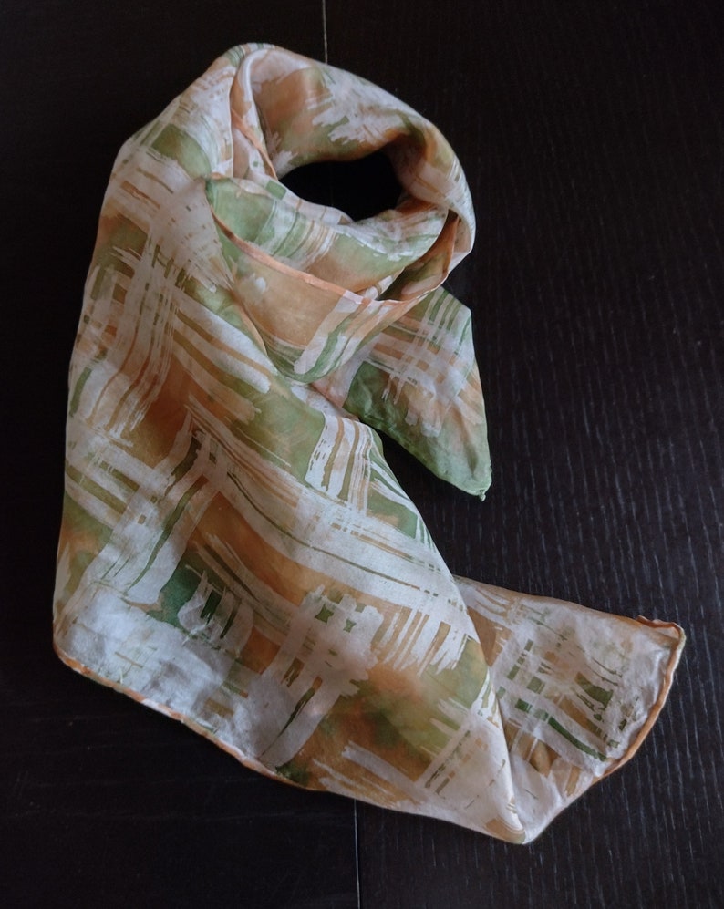 Hand painted batik silk scarf image 2