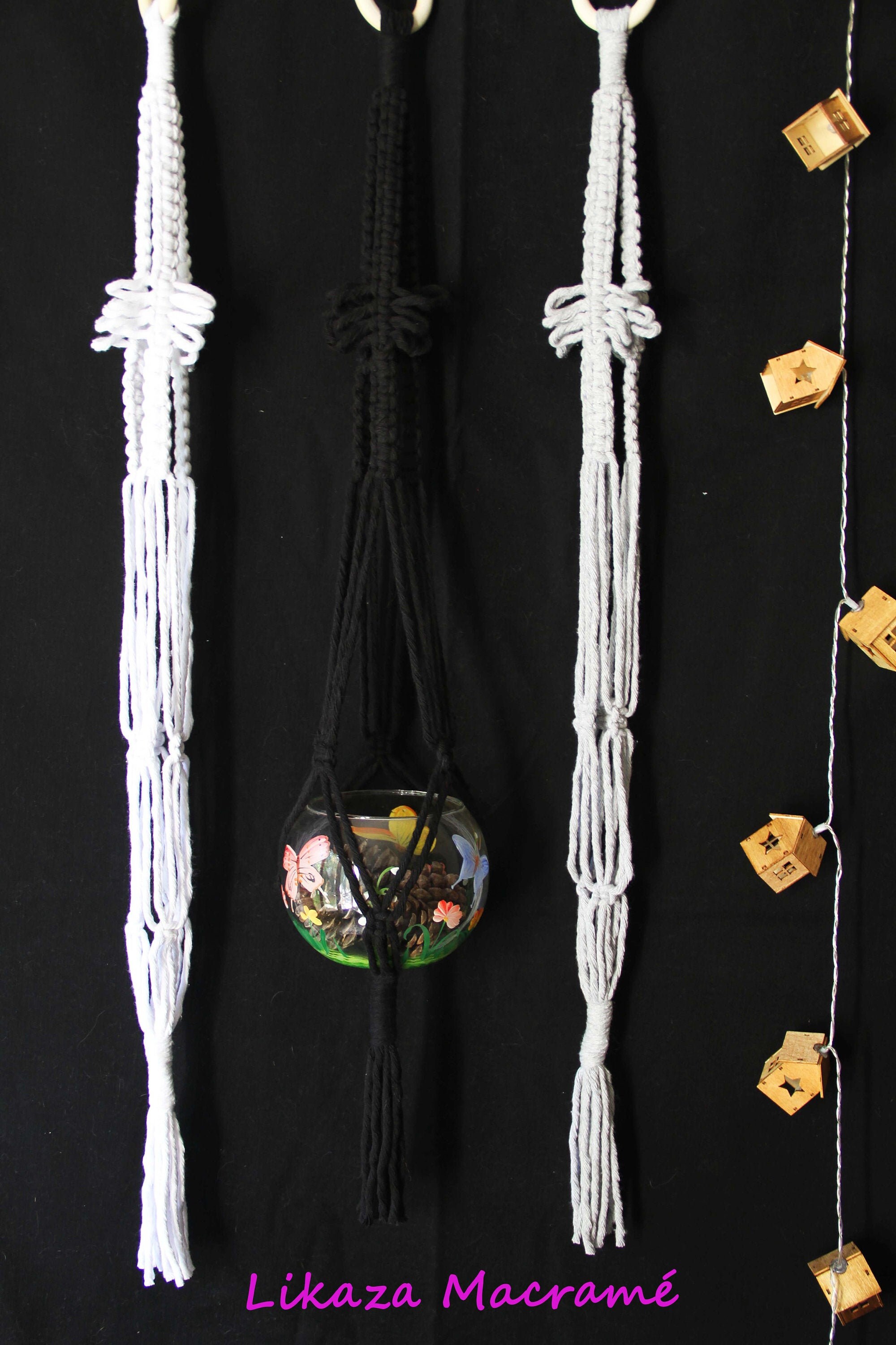 Macramé Pour Plantes/Bougies