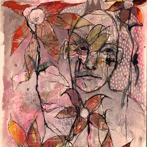 Original#24015| Painting on paper, 27 x 35cm, Acrylics, indian ink, gelly roll, watercolors