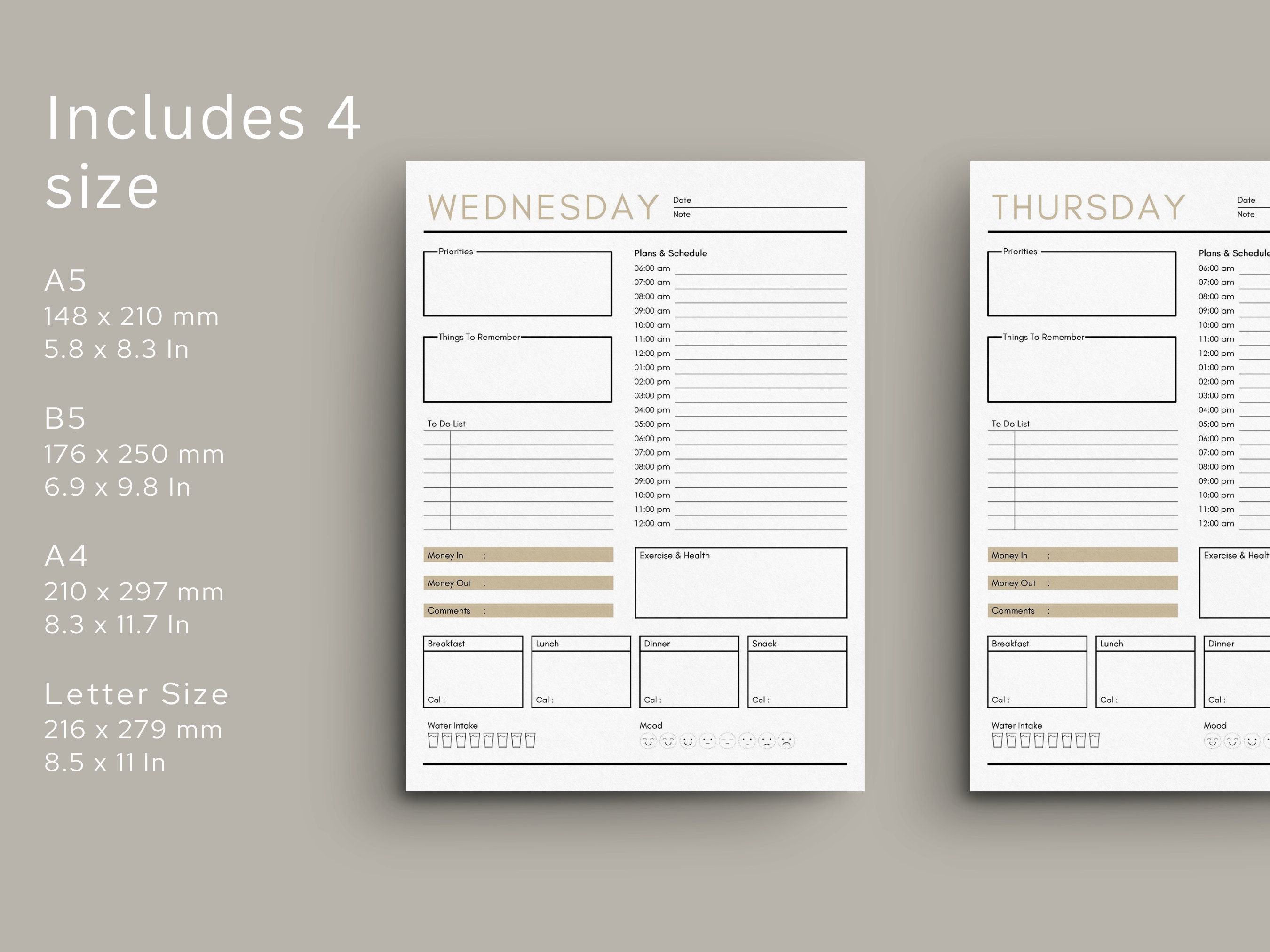 Daily Planner Printable, Hourly Schedule Printable, Hourly Daily ...