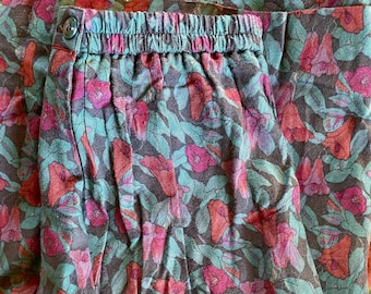 Vintage jaren 80/90 geplooid rayon bloemen rok