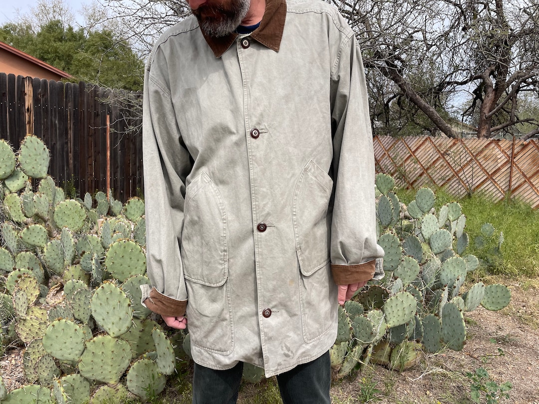 Vintage Eddie Bauer Chore Barn Coat Canvas With Corduroy Collar Etsy