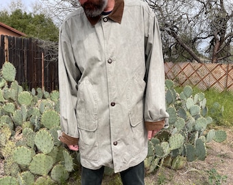 Vintage Eddie Bauer Chore Barn Coat- Lona con cuello de pana