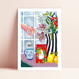 HERBARIO PERFUMADO - Bodegón con lápices de colores - Arte mural - Objetos decorativos, flores y limón