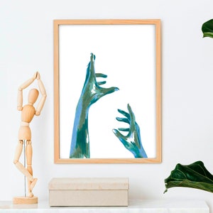 CATCH ME – Illustration von Händen mit Buntstiften, Handtanz, Körperzeichnung, Poster für Wanddekoration