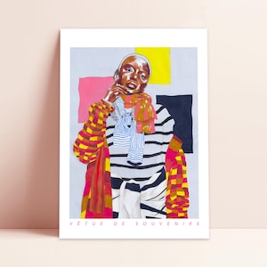 DRESSED IN MEMORIES - A3 illustration of a woman, fashion poster, print for wall decor