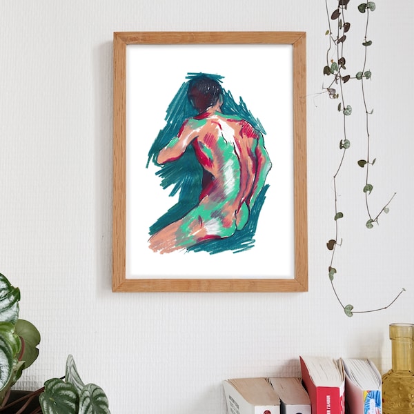 Nude Male From Behind Print - Etsy