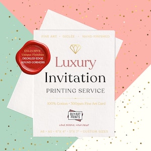 Service d'impression de faire-part de luxe personnalisé, Carte en coton texturée beaux-arts, Papeterie de mariage, Réservez votre date, Fête, A6 A5 6 x 4 5 x 7 carré +