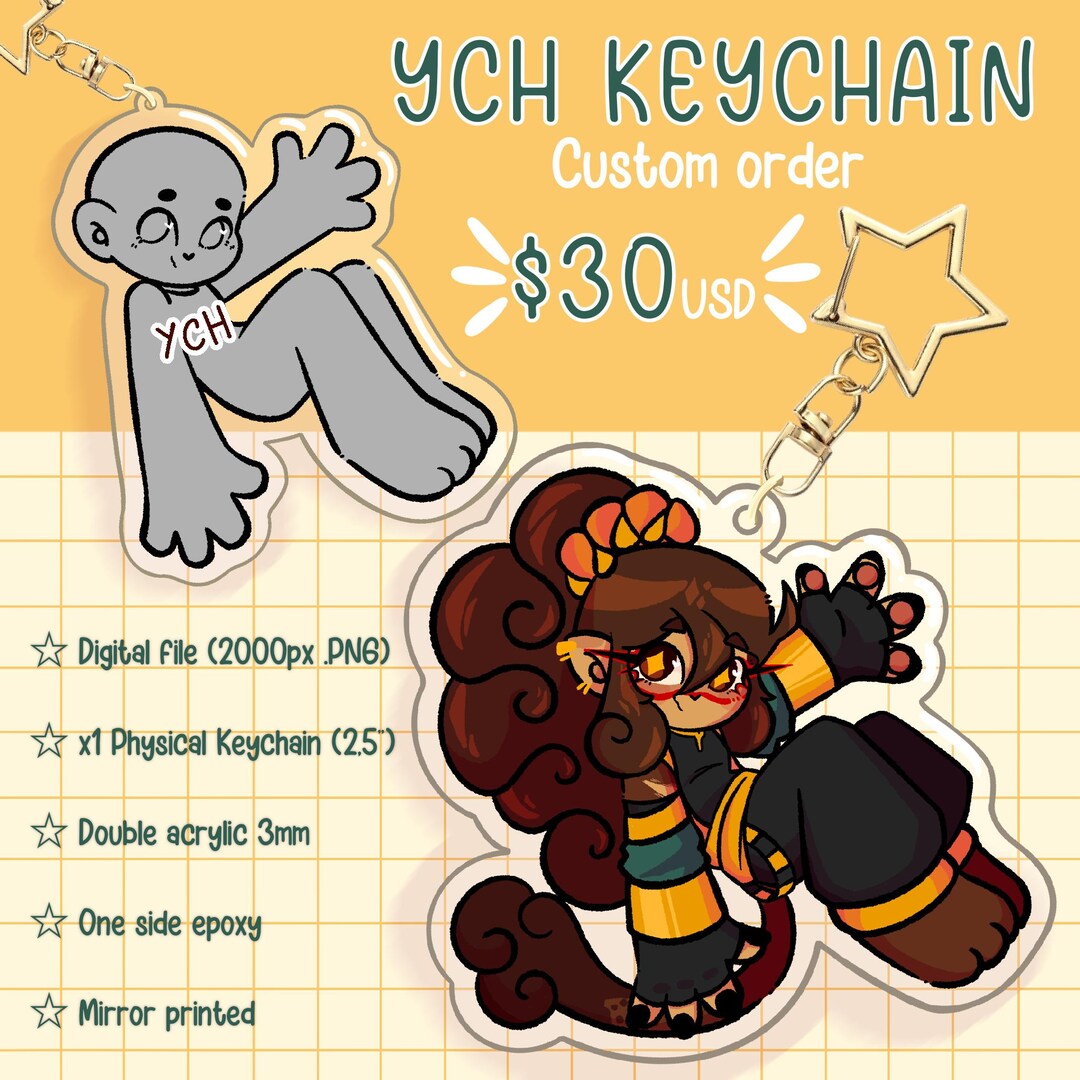 YCH Commission Custom Acrylic Keychain custom Order - Etsy Canada