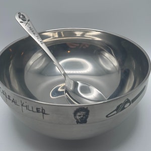 Leatherface, Cereal Killer Spoon, Cereal Killer Bowl, Just Because Gift, Cereal Bowl, Cereal Spoon, Spooky, Cereal Killer, Halloween