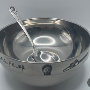 Leatherface, Cereal Killer Spoon, Cereal Killer Bowl, Just Because Gift, Cereal Bowl, Cereal Spoon, Spooky, Cereal Killer, Halloween