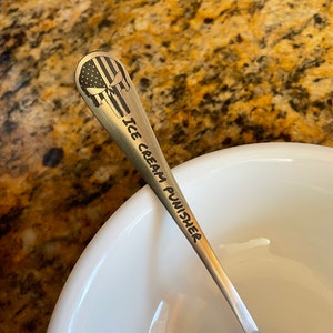 Punisher - Ice Cream Spoon,  Cereal Killer Spoon, Just Because Gift, Cereal Spoon, Spooky, Unique Gift, Halloween