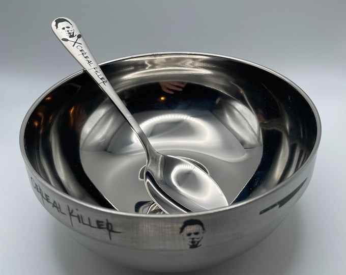 Michael Myers Cereal Killer Stainless Steel Bowl & Spoon - Horror Fan Gift