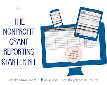 The Nonprofit Grant Reporting Starter Kit | Google Sheets Spreadsheet Template Download