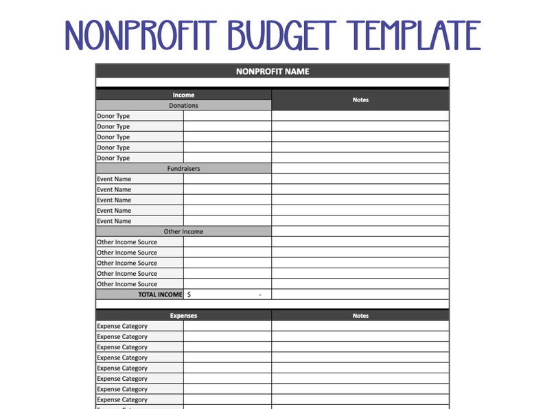 Nonprofit Budget Template Google Sheets Template Download for