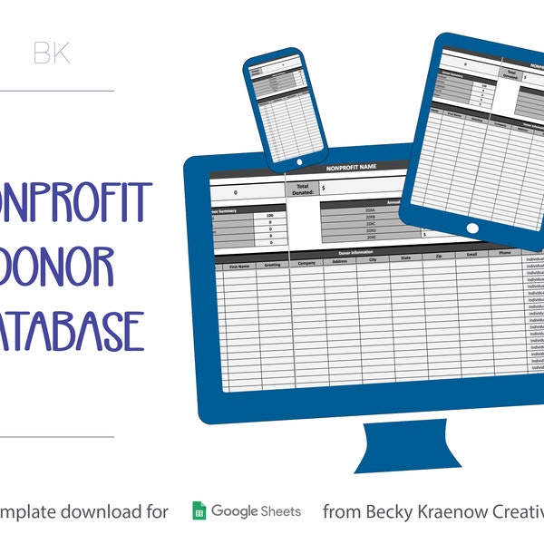 Nonprofit Donor Database | Google Sheets Template Download for Donor Management for Nonprofits and Charity Organizations