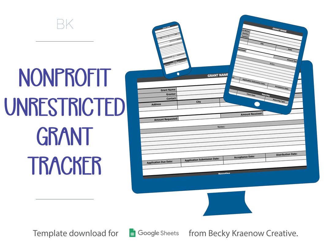 Nonprofit Unrestricted Grant Tracker Google Sheets Spreadsheet Template