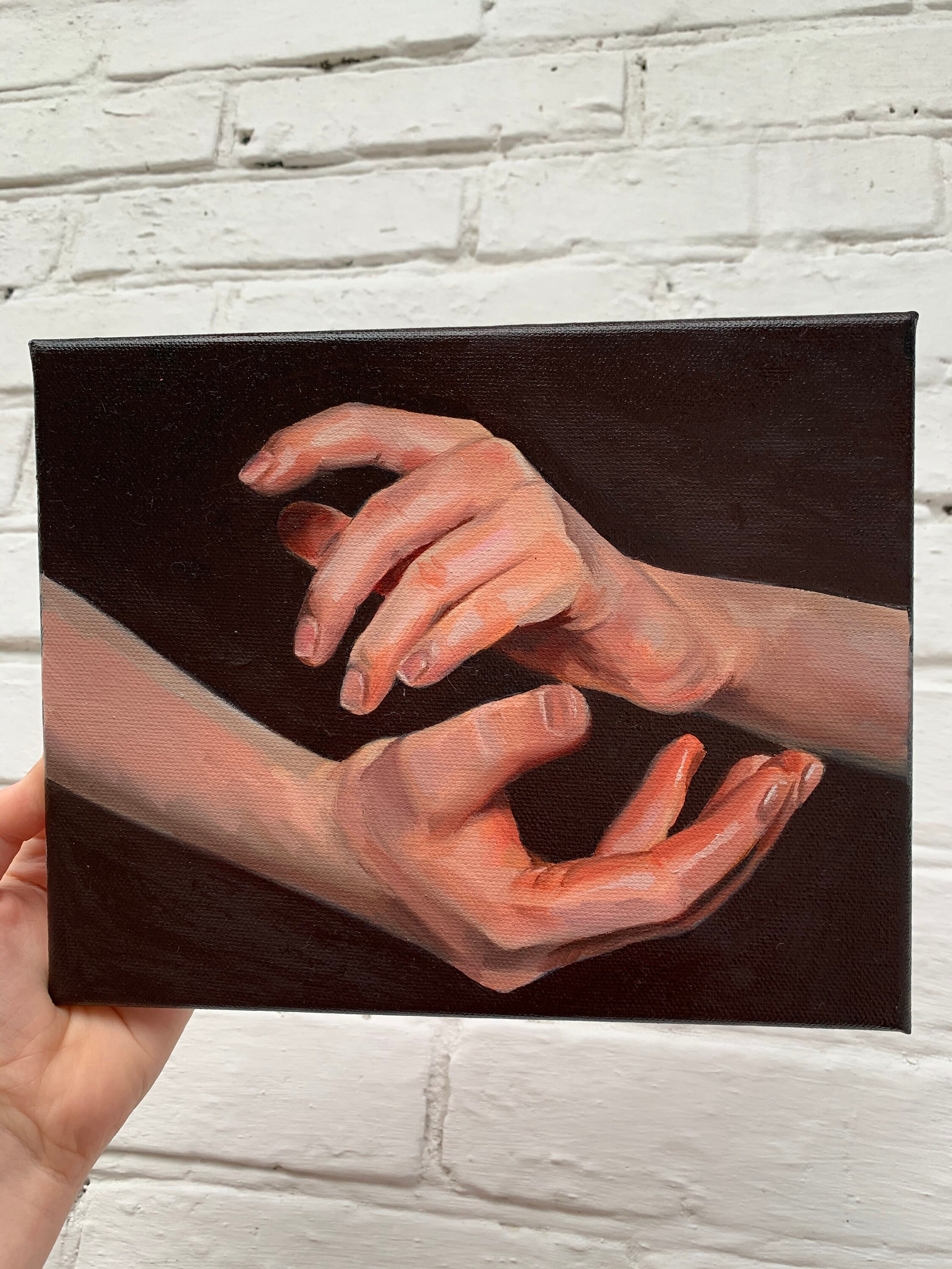 Original oil painting female hands realistic painting picture Etsy