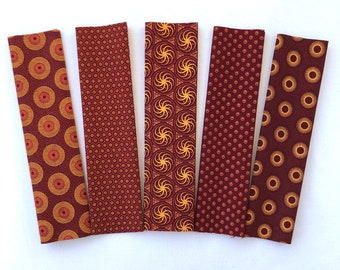 Shweshwe fabric scrap offcuts pack, 5 piece bundle of African print cotton fabric squares, Three Cats South African sewing material remnants