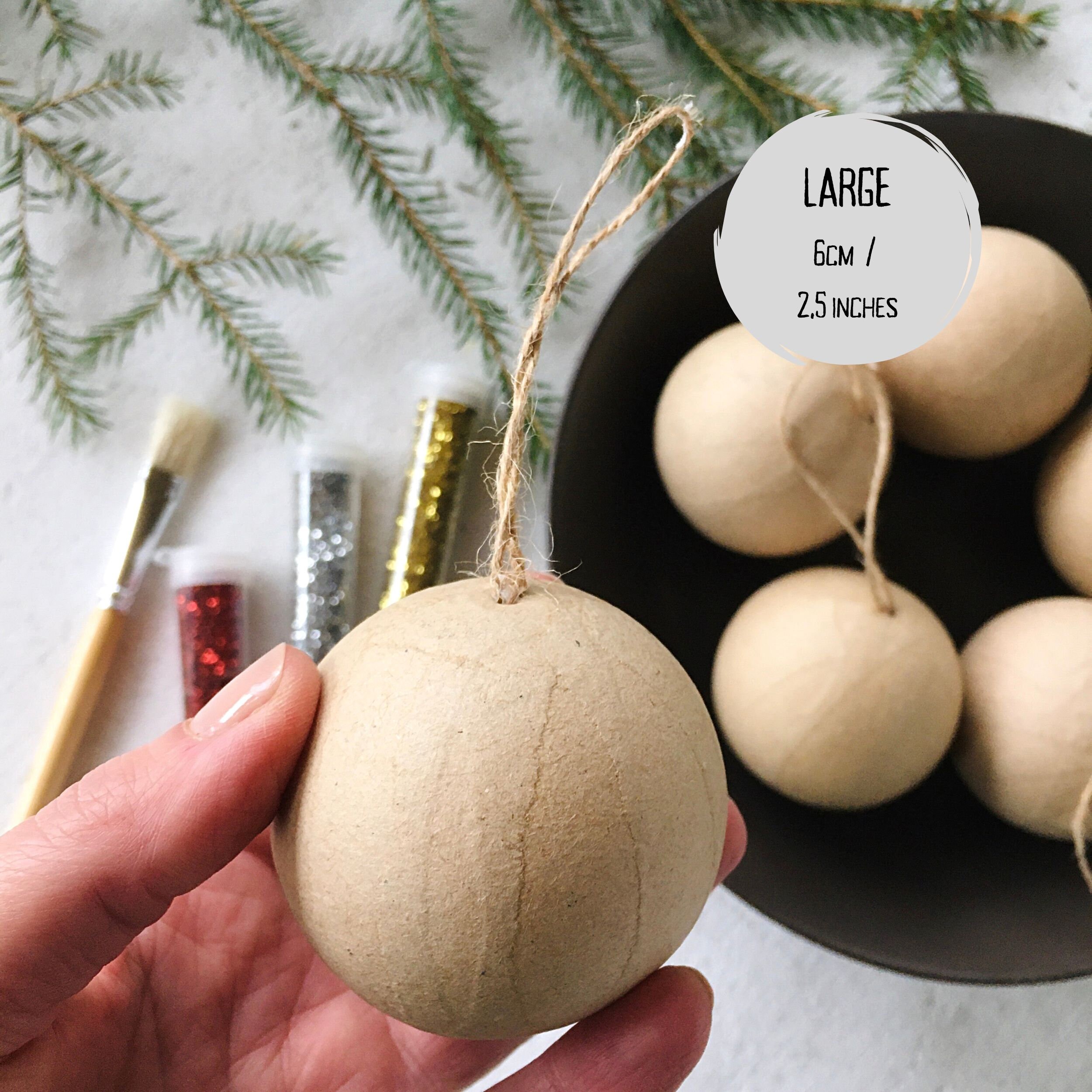 Christmas Tree Papier Mâché Baubles, Bauble Ornament Blank, Decoupage