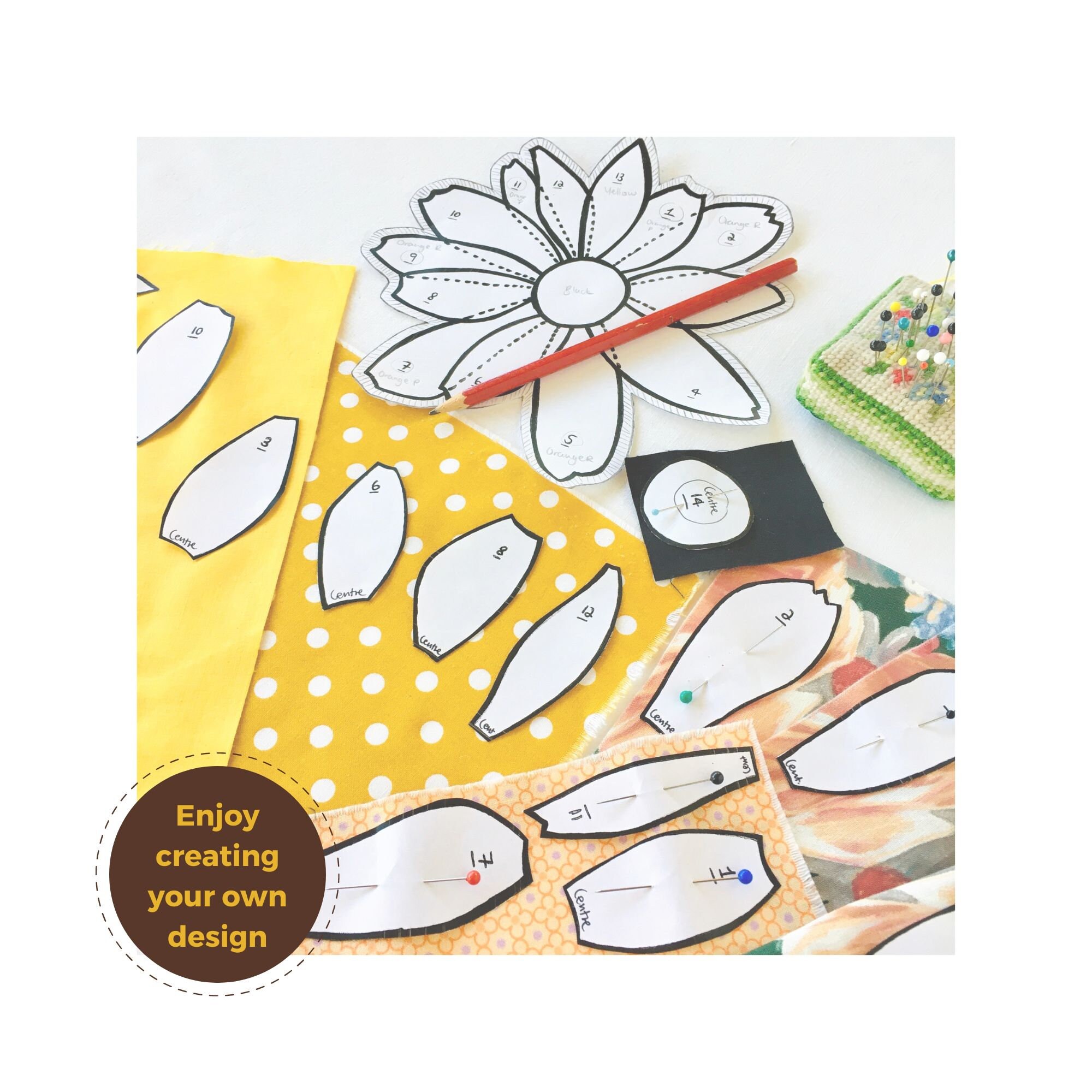 Slow Stitch Digital Pattern, Embroidery Pattern for Beginner, Flower